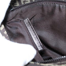 FENDI Zucchino Canvas Mamma Baguette Shoulder Bag Brown Silver Auth 204892V-23