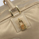 LOEWE Amazona 35 Hand Bag Leather Gold Auth 204893A-19