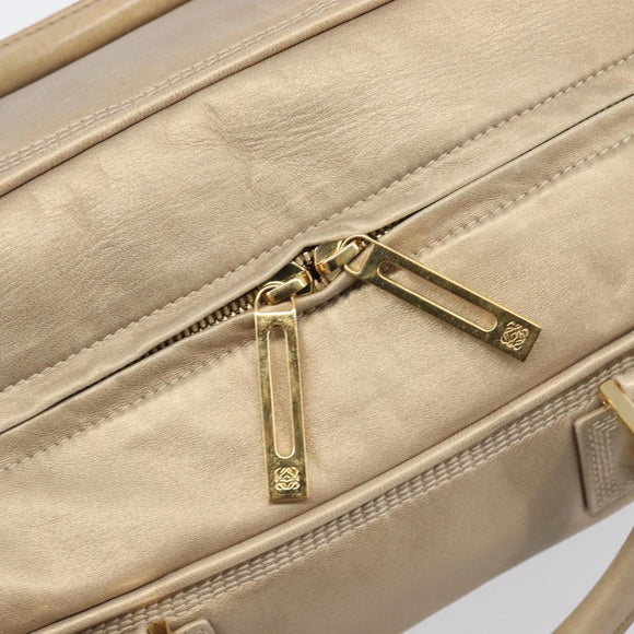 LOEWE Amazona 35 Hand Bag Leather Gold Auth 204893A