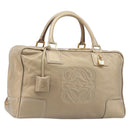 LOEWE Amazona 35 Hand Bag Leather Gold Auth 204893A-1