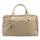 LOEWE Amazona 35 Hand Bag Leather Gold Auth 204893A-13