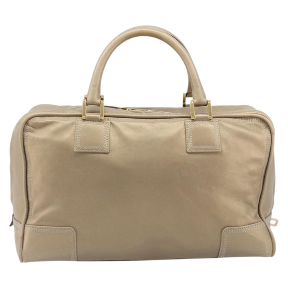 LOEWE Amazona 35 Hand Bag Leather Gold Auth 204893A