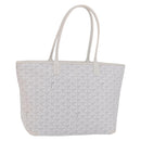 GOYARD Herringbone Artois PM Tote Bag PVC Leather White Auth 204894SM-1