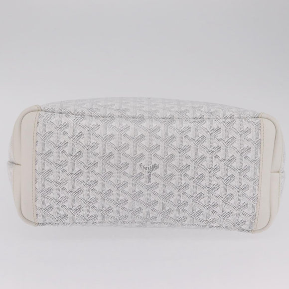 GOYARD Herringbone Artois PM Tote Bag PVC Leather White Auth 204894SM
