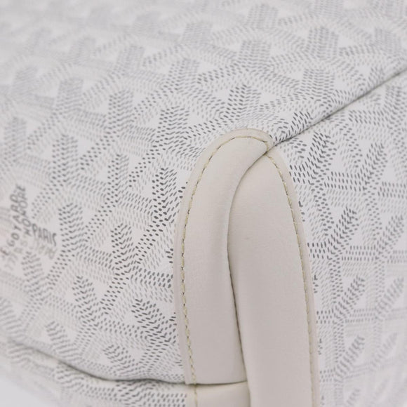 GOYARD Herringbone Artois PM Tote Bag PVC Leather White Auth 204894SM