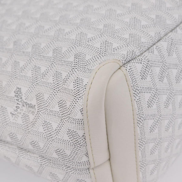 GOYARD Herringbone Artois PM Tote Bag PVC Leather White Auth 204894SM