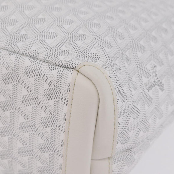 GOYARD Herringbone Artois PM Tote Bag PVC Leather White Auth 204894SM