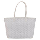 GOYARD Herringbone Artois PM Tote Bag PVC Leather White Auth 204894SM-13