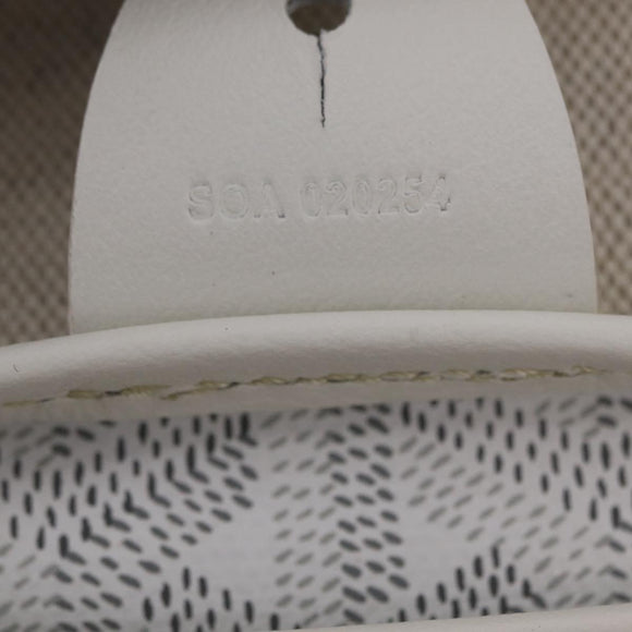 GOYARD Herringbone Artois PM Tote Bag PVC Leather White Auth 204894SM