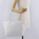 GOYARD Herringbone Artois PM Tote Bag PVC Leather White Auth 204894SM-25