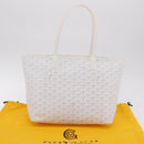 GOYARD Herringbone Artois PM Tote Bag PVC Leather White Auth 204894SM-12