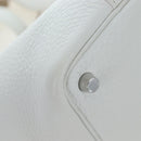 HERMES Picotan Lock PM Hand Bag Taurillon Leather White Silver Auth 204895SAM-10
