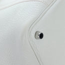 HERMES Picotan Lock PM Hand Bag Taurillon Leather White Silver Auth 204895SAM-12