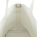 HERMES Picotan Lock PM Hand Bag Taurillon Leather White Silver Auth 204895SAM-17