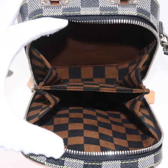 LOUIS VUITTON Damier Versette Vertical Bag White Black N60273 LV Auth 204899SAM