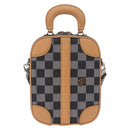 LOUIS VUITTON Damier Versette Vertical Bag White Black N60273 LV Auth 204899SAM-3