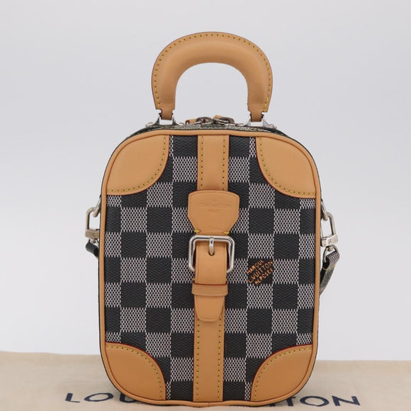 LOUIS VUITTON Damier Versette Vertical Bag White Black N60273 LV Auth 204899SAM