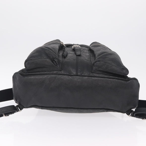 BALENCIAGA Backpack Leather Black Silver 326404 Auth 204900A