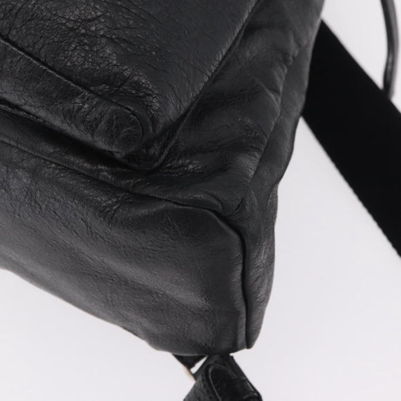 BALENCIAGA Backpack Leather Black Silver 326404 Auth 204900A