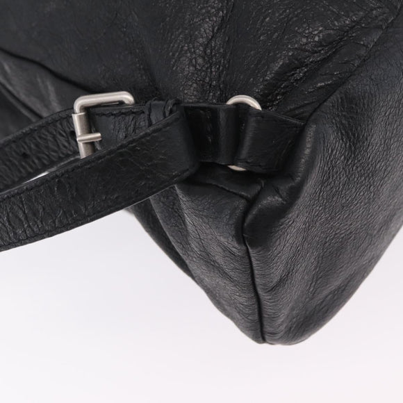 BALENCIAGA Backpack Leather Black Silver 326404 Auth 204900A