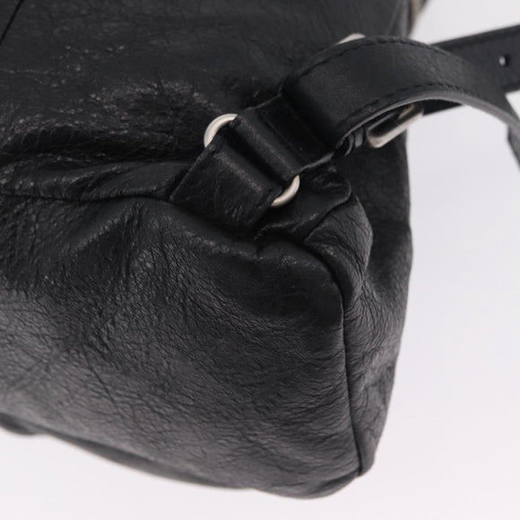 BALENCIAGA Backpack Leather Black Silver 326404 Auth 204900A