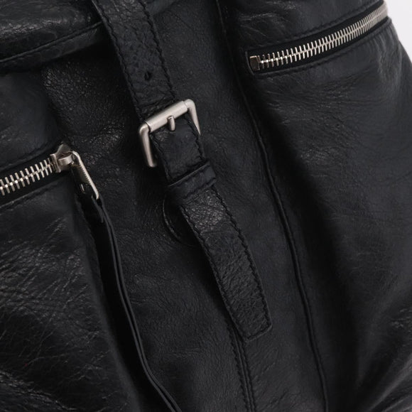 BALENCIAGA Backpack Leather Black Silver 326404 Auth 204900A