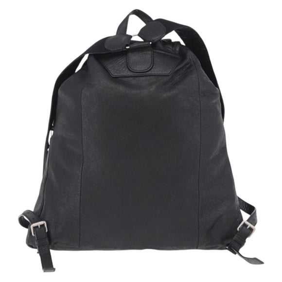 BALENCIAGA Backpack Leather Black Silver 326404 Auth 204900A