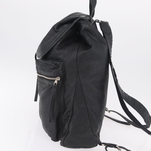 BALENCIAGA Backpack Leather Black Silver 326404 Auth 204900A