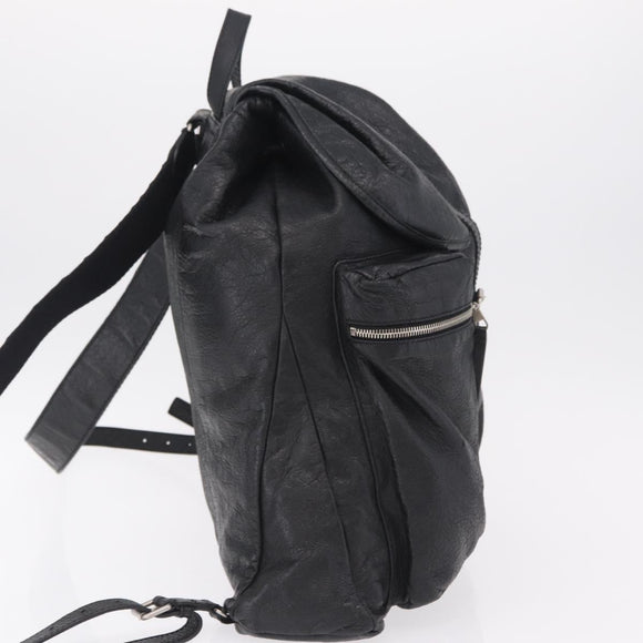 BALENCIAGA Backpack Leather Black Silver 326404 Auth 204900A