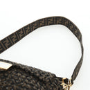 FENDI Zucca Canvas Mamma Baguette Shoulder Bag 2way Brown Black Auth 204902SM-10