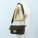 FENDI Zucca Canvas Mamma Baguette Shoulder Bag 2way Brown Black Auth 204902SM-28