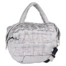 CHANEL Doudoune Coconage Shoulder Bag Coated Canvas 2way Silver CC Auth 204903A-1