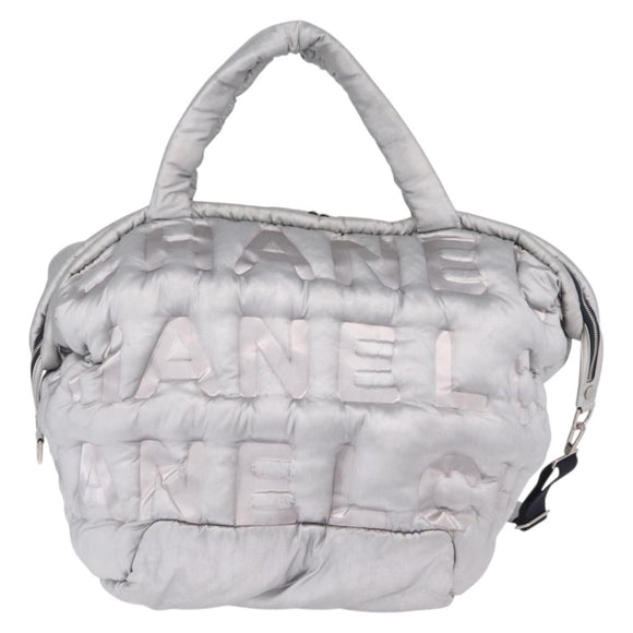 CHANEL Doudoune Coconage Shoulder Bag Coated Canvas 2way Silver CC Auth 204903A