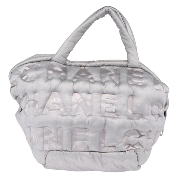 CHANEL Doudoune Coconage Shoulder Bag Coated Canvas 2way Silver CC Auth 204903A