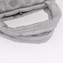 CHANEL Doudoune Coconage Shoulder Bag Coated Canvas 2way Silver CC Auth 204903A-14