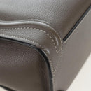 CELINE Luggage Nano Hand Bag Leather 2way Gray Silver Auth 204904V-18