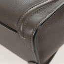 CELINE Luggage Nano Hand Bag Leather 2way Gray Silver Auth 204904V-19