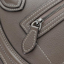 CELINE Luggage Nano Hand Bag Leather 2way Gray Silver Auth 204904V-22