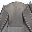 CELINE Luggage Nano Hand Bag Leather 2way Gray Silver Auth 204904V-25