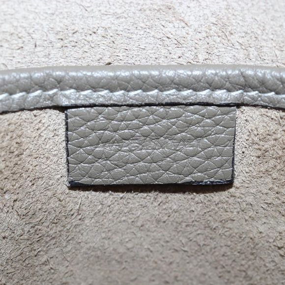 CELINE Luggage Nano Hand Bag Leather 2way Gray Silver Auth 204904V
