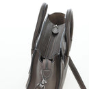 CELINE Luggage Nano Hand Bag Leather 2way Gray Silver Auth 204904V-6