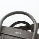 CELINE Luggage Nano Hand Bag Leather 2way Gray Silver Auth 204904V-14