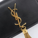 SAINT LAURENT Chain Kate Shoulder Bag Leather Black Gold Auth 204906SAM-16