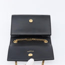 SAINT LAURENT Chain Kate Shoulder Bag Leather Black Gold Auth 204906SAM-17
