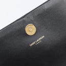SAINT LAURENT Chain Kate Shoulder Bag Leather Black Gold Auth 204906SAM-18