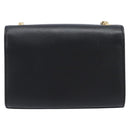SAINT LAURENT Chain Kate Shoulder Bag Leather Black Gold Auth 204906SAM-3