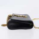 SAINT LAURENT Chain Kate Shoulder Bag Leather Black Gold Auth 204906SAM-4