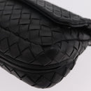 BOTTEGA VENETA INTRECCIATO Chain Shoulder Bag Leather Black Auth 204907A-11