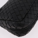 BOTTEGA VENETA INTRECCIATO Chain Shoulder Bag Leather Black Auth 204907A-12