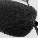 BOTTEGA VENETA INTRECCIATO Chain Shoulder Bag Leather Black Auth 204907A-13